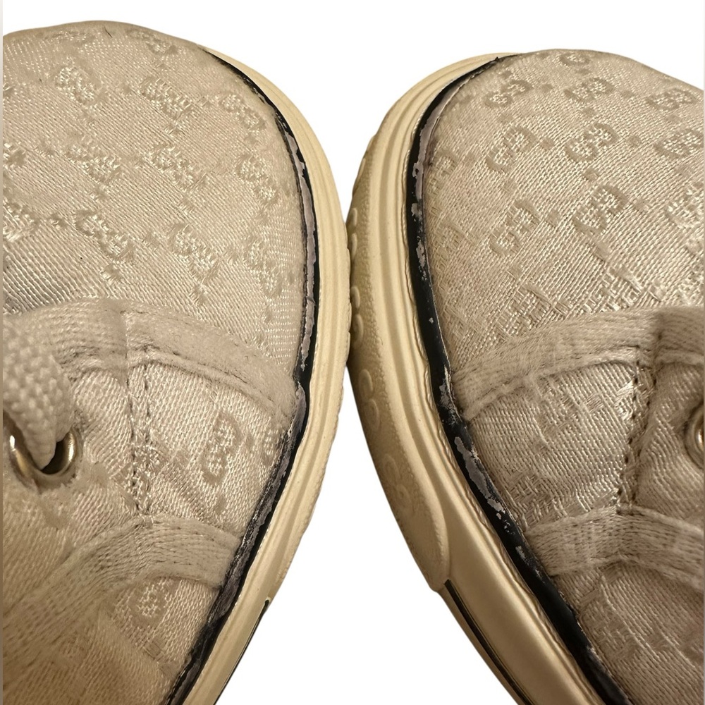 Vintage Gucci Beige tennis 1977 classic monogram Sneakers size 38/39 - Picture 8 of 11